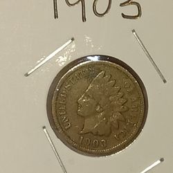 #287 Indian 1903 Penny Coin 