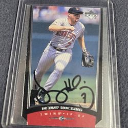Denny Hocking, Autographed 1999 Upper Deck Card #415, Minnesota Twins