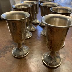 Set Of 8 Sterling Silver Cordials