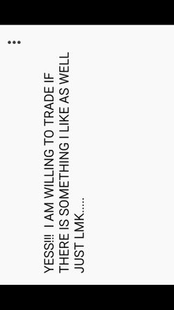 YES!!! I WILL TRADE CHECK OUT MY CLOSET