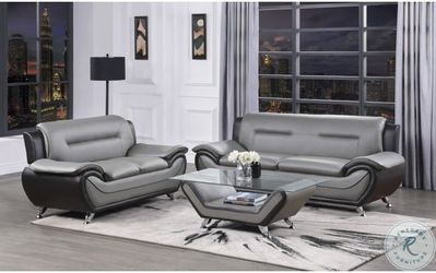 Gray & black sofa & loveseat living room New