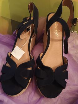 Navy American Eagle Heel Wedges