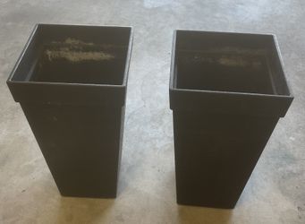 Planters - Recycled Rubber / Black / Self Watering / 20” (Set)