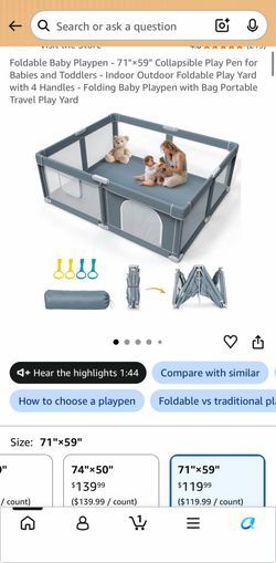 Play Pen/ giant pack n play & Plush Mat