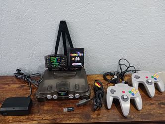 Nintendo 64 Smoke Clear Custom Console Bundle 2 Controllers Multi Game Cart