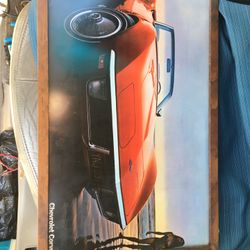 Glass frame Corvette picture only $15