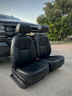 2007-2013 Silverado/Sierra Black Front Leather Seats