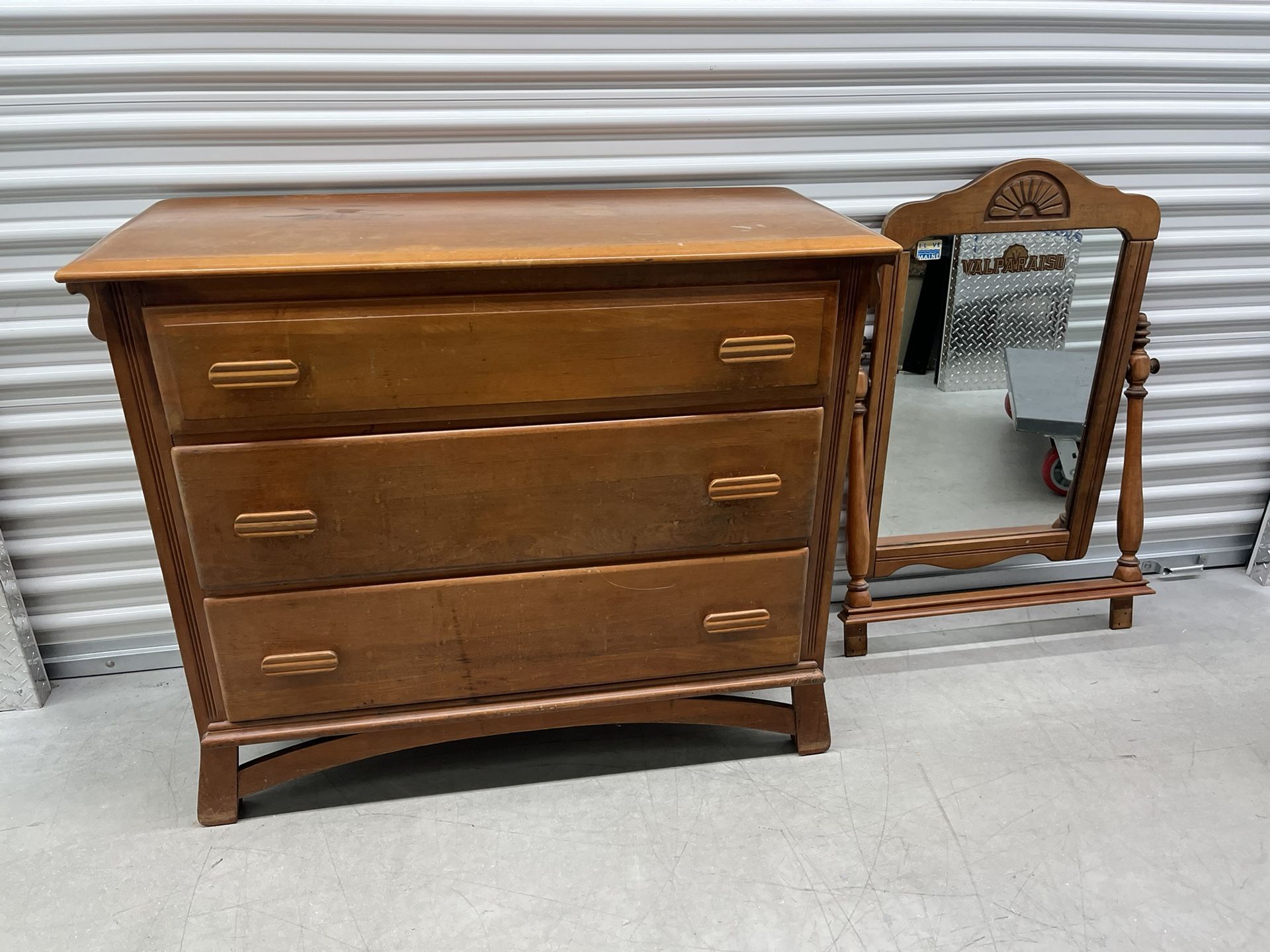 Beautiful Vintage Mid Century Solid Wood Dresser