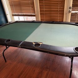 Folding Poker Table w/ Cup Holders – Seats 10 - Used
