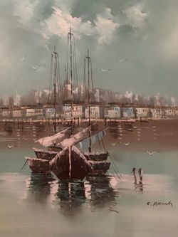 Oil painting Harbor