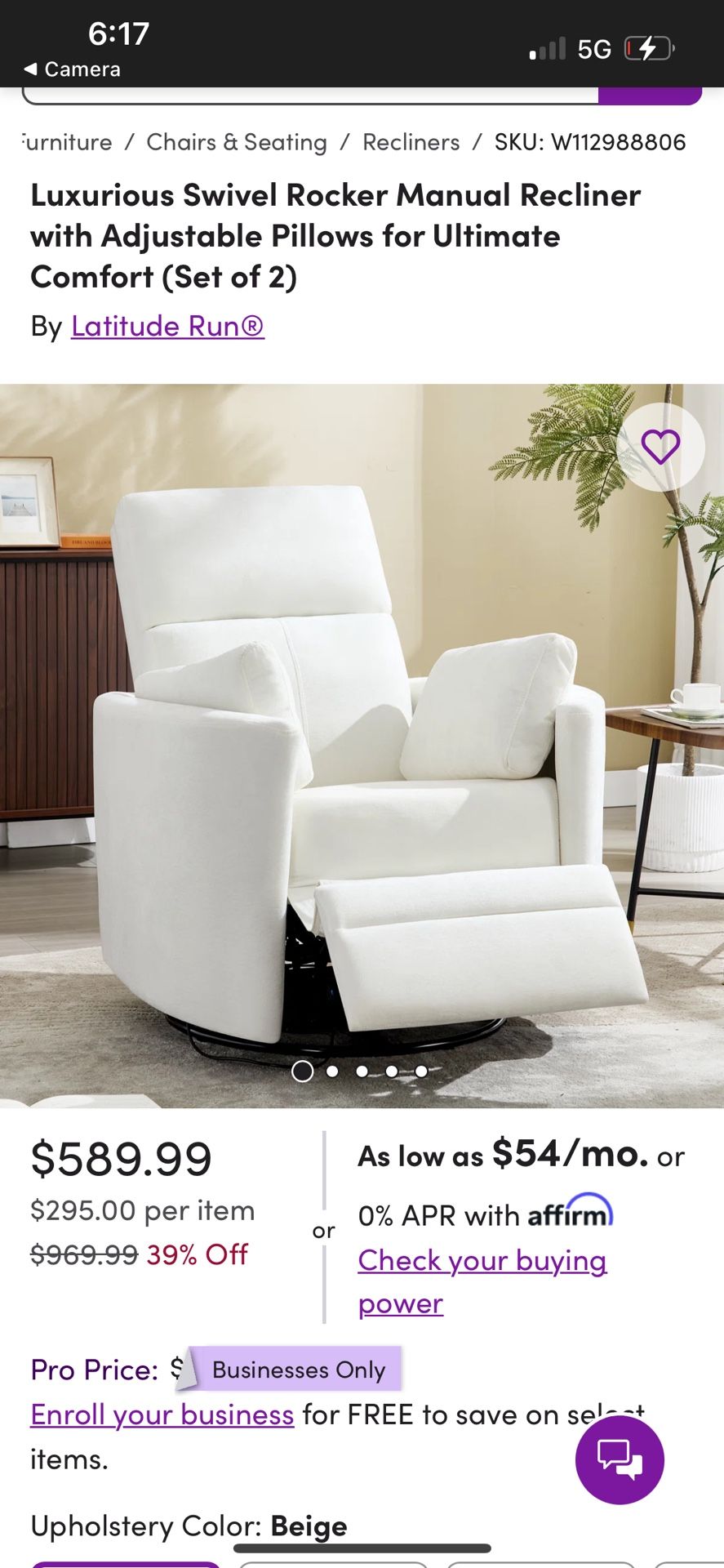 Power Swivel Rocking Reclining Chair