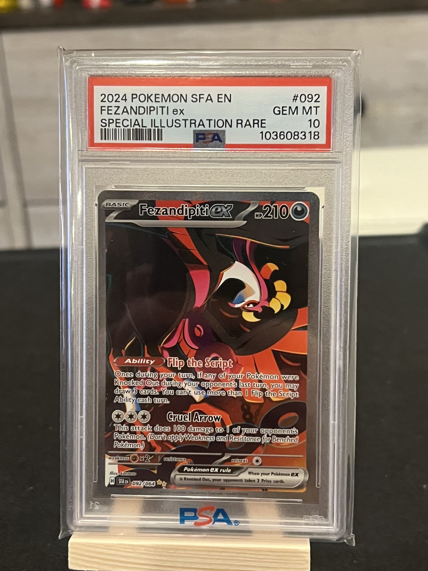 Pokemon TCG Fezandipiti ex 092/064 SIR Shrouded Fable PSA 10 Gem Mint SIR