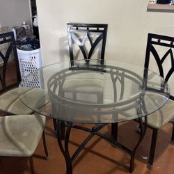 Glass Dining Table 4 Chairs