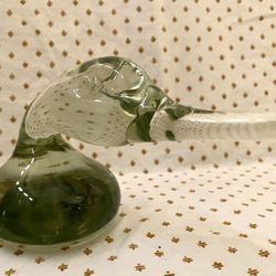 Vintage Glass Duck Paper Weight Mid Century Modern