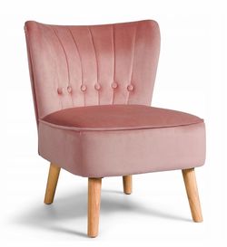 Accent Chair Armless Leisure Chair Single Sofa w/ Wood Legs Pink