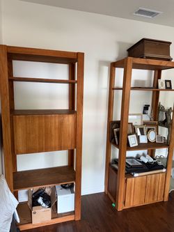 Wood bookshelves