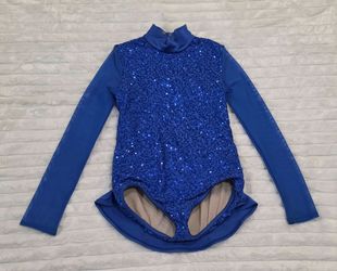 💙✨ Royal Blue Sequin Dance Competition Costume – Size MC ✨💙