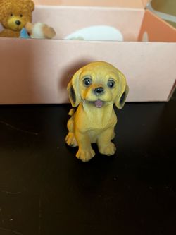 vintage puppy boxer finguring brown measures 4.5 cermaic porcelain