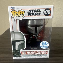 EXCLUSIVE Mandalorian w/ Beskar Staff Funko Pop Bobblehead #479 Star Wars Disney