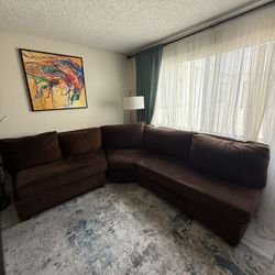 Brown Sectional Sofa – $300