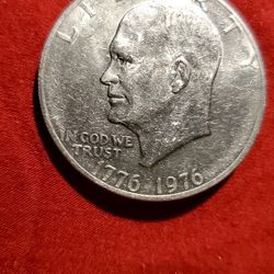 Type II Bicentennial no mint mark dollar    1943 Silver penny no mint mark            