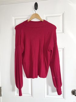 Women’s Forever 21 Cozy Red Drop Shoulder Long Sleeve Stretchy Turtleneck Sweater