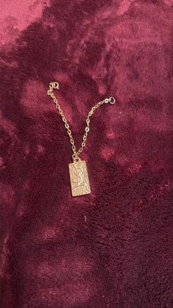 YSL Yves Saint Laurent gold-plated rectangular charm