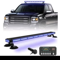 XRIDONSEN 37 Inch 104 LED Roof Top Blue Emergency Lights Magnetic Police...