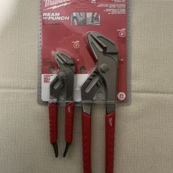 Milwaukee. 6 in. and 10 in. Straight-Jaw Pliers Set (2-Piece).