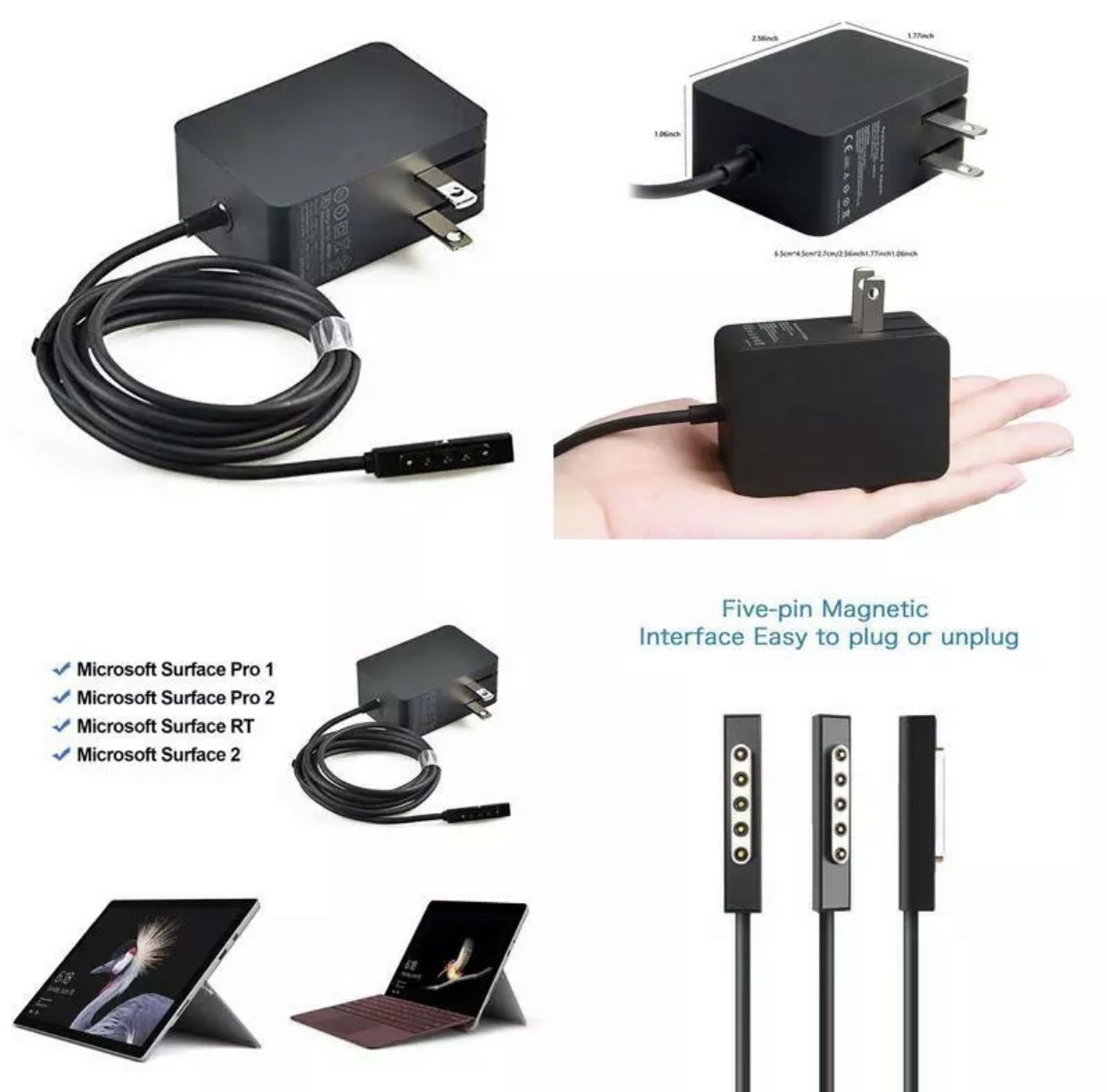 Original Microsoft Surface RT/Pro 1/2 12V 2A AC Power Adapter Charger Model 1512