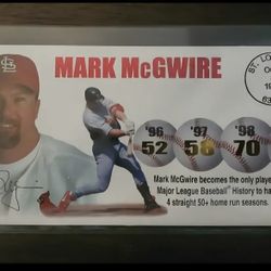 CEO Sports - MLB - Mark McGwire - St. Louis Cardinals - Commemorative Envelope - "Four Straight 50 Home Run Seasons (1) w/ Protective Sleeve