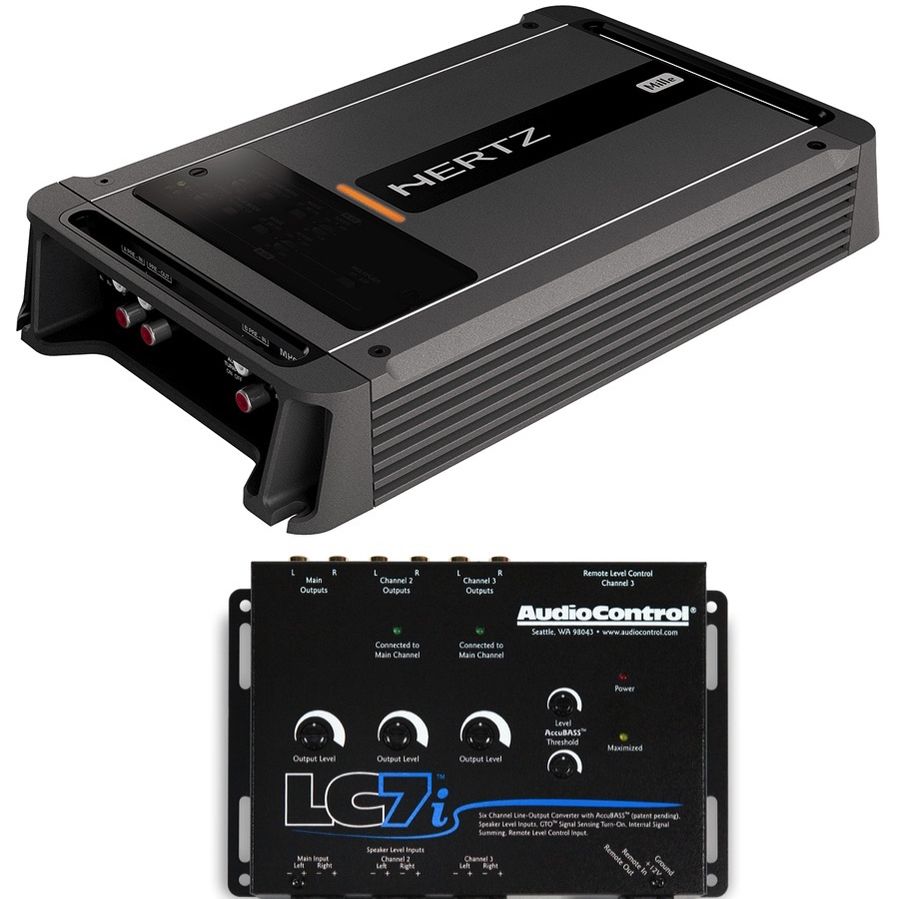 Hertz ML Power 4 D-Class 4 Channel Amplifier + AudioControl 6 Channel Line Converter