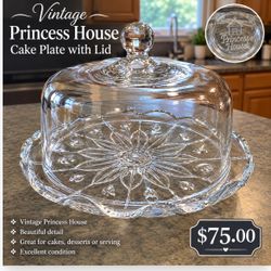 Vintage Princess House cake plate with lid
