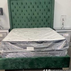 New Queen Size Bed With  Mattress And Box Spring Including Free Delivery