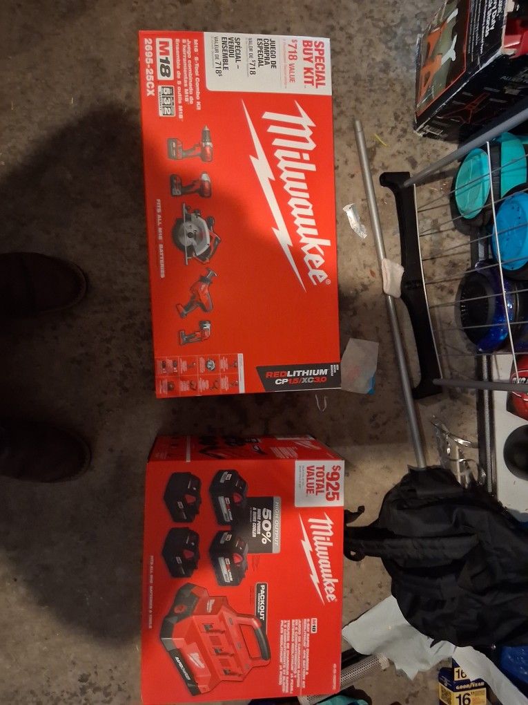 Milwaukee 5 Tool Combo/6 Bay Charger And Batteries 
