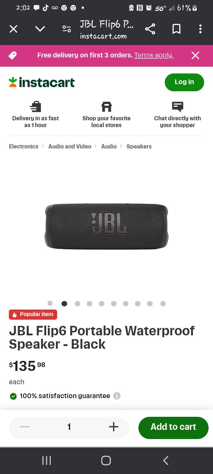 Jbl Flip 6 Black Still In Box W Receipt Attached In Warranty