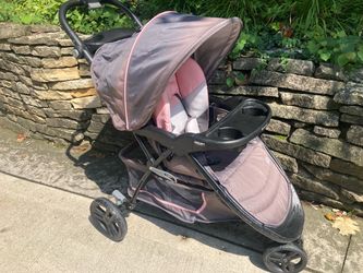 Baby Trend Deluxe Travel Stroller with tray, recline, canopy, storage basket