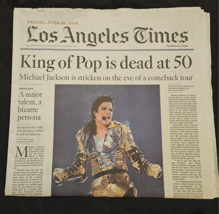 Michael Jackson NEWSPAPER 