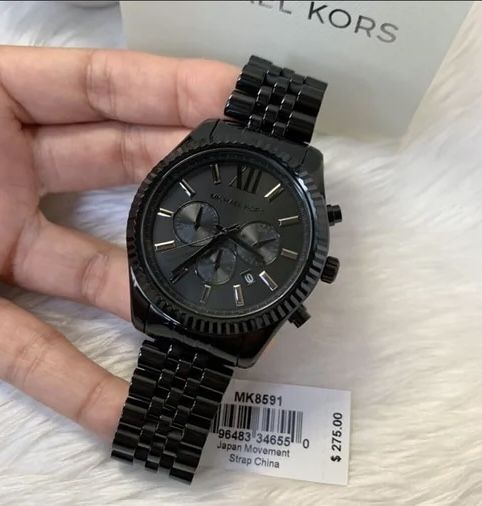Michael Kors Matte Black Kensington Oversized Unisex Watch- Barely Worn 