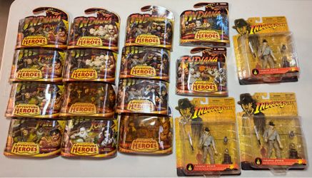 Indiana Jones Sealed Action Figure Lot – 17 Figures (Adventure Heroes + Hasbro)