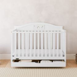 Graco Story 5-in-1 Convertible Baby Crib with Drawer and Reversible Headboard, White
White - Standard