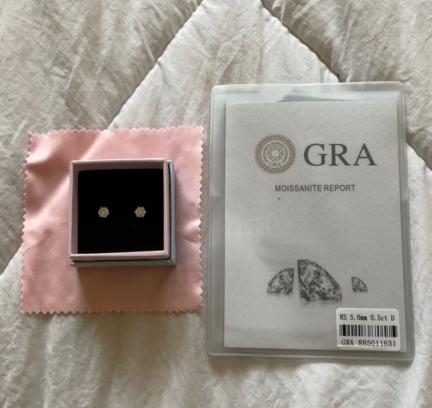 Moissanite Earrings 0.5 ct