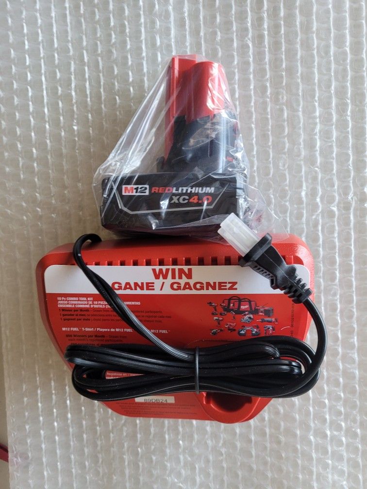 Milwaukee M12 4.0ah Battery And Charger $60 Firm