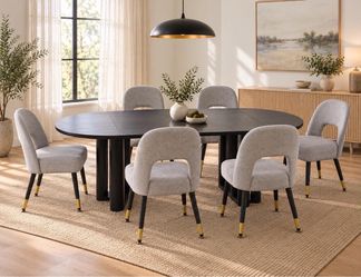🔥 beautiful dinning set , oval TABLE and 6 chairs all brand new in box N-19