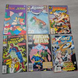 Comics lot Marvel DC Gold Key Spider Man Iron Man X-Force Avengers Aquaman TJ