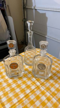 3- Vintage Glass Decanters For One Price