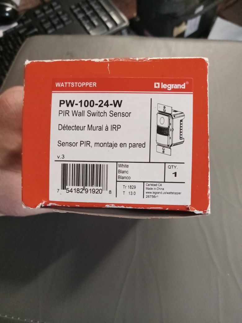 Watt Stopper Wall Switch Sensor Pw-100-24-w