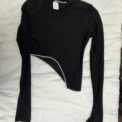 Black and grey long sleeve crop top (XS)