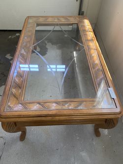 Wood And Glass Center Table