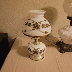 Antique MILK glass Lamp ( Gone With The Wind Lamp)